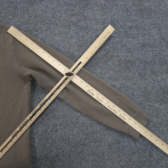 Marine Layer Shirt Mens Small Brown Waffle Henley Thermal Supima USA Huckberry - Picture 10 of 11